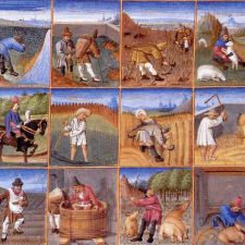 Agricultural calendar from a manuscript of Pietro Crescenzi, written c. 1306